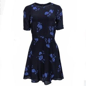 Shoshanna Black & Floral Fit n Flare Dress